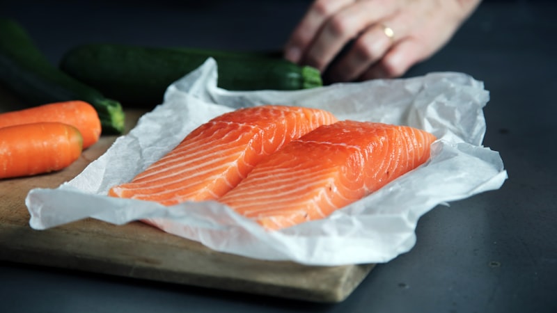 Frischer Lachs auf Eis